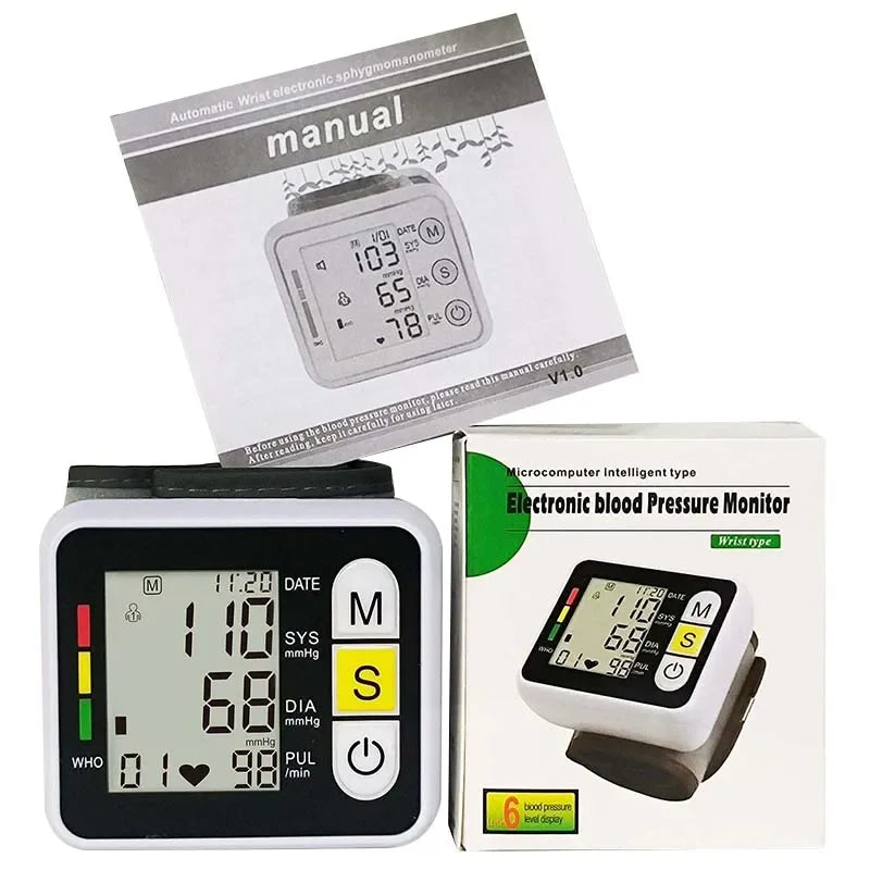 Accurate Wrist Blood Pressure Tracker with LCD Screen