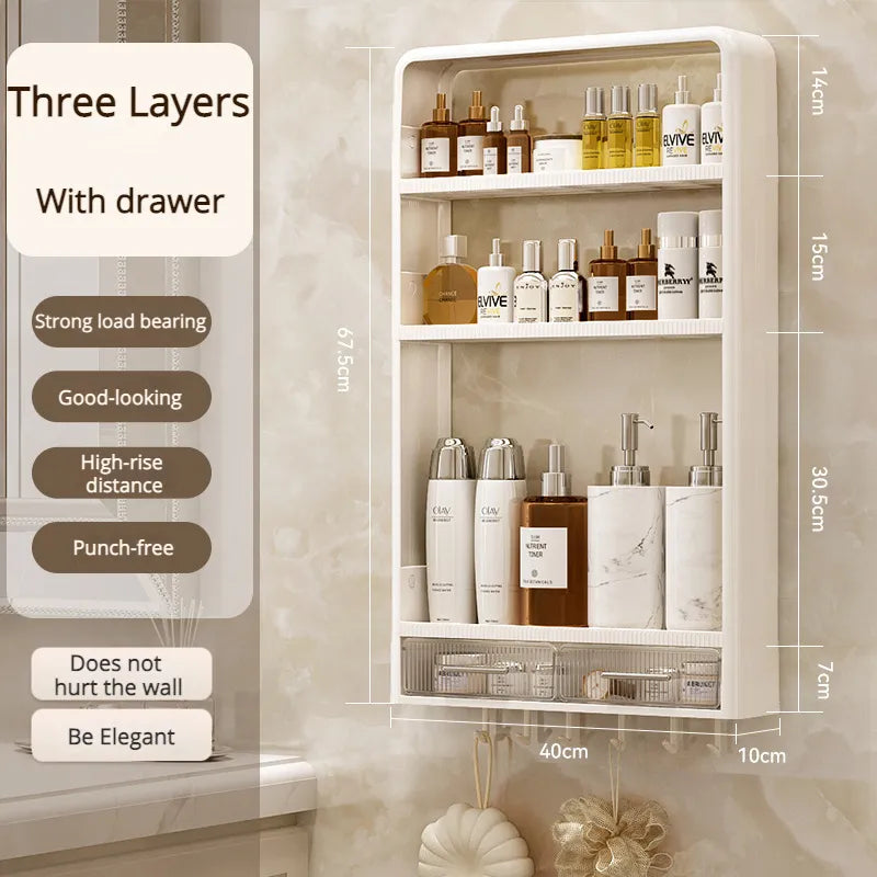 Space Saving Easy Install Bathroom Storage Shelf