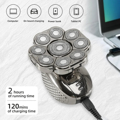 Advanced 6-in-1 Men's Rechargeable Shaver with Adjustable Heads
