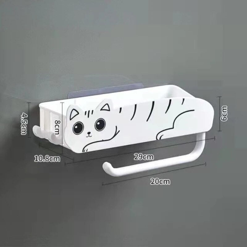 Space-Saving Cat Bathroom Storage Shelf