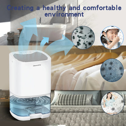 Compact 2-in-1 Dehumidifier with Air Purifier & LED Light