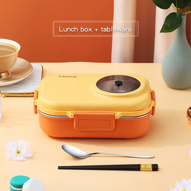 Thermal Compartment Food Grade Metal Lunch Box Set