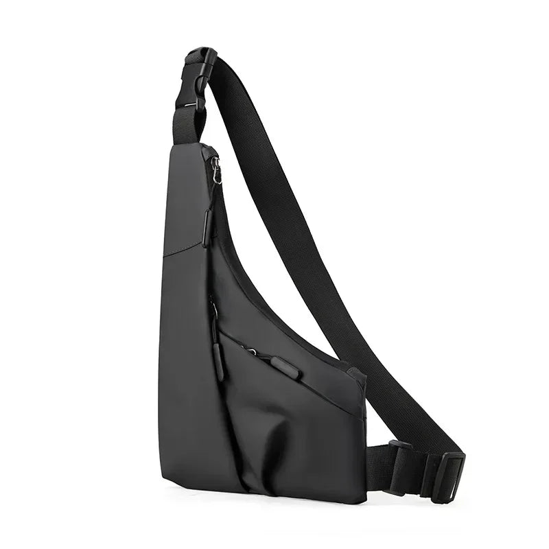 Anti-Theft Men's Leather Chest Crossbody Sling Bag