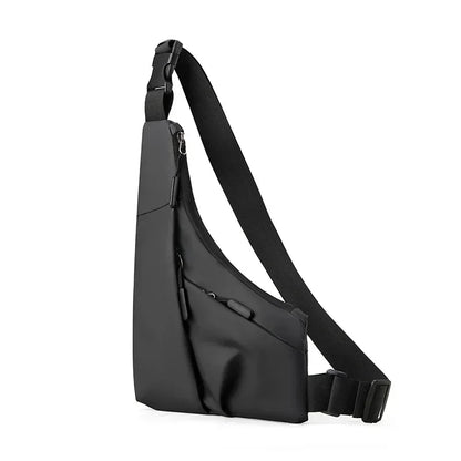 Anti-Theft Men's Leather Chest Crossbody Sling Bag