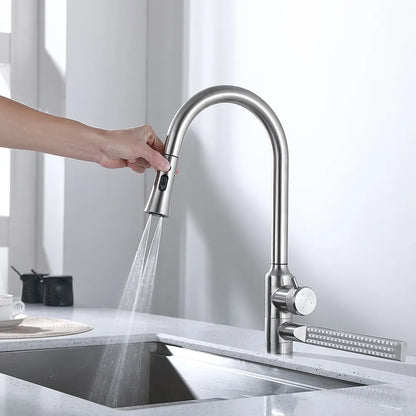 Advanced Pull Down Waterfall Kitchen Sink Faucet - Pexav
