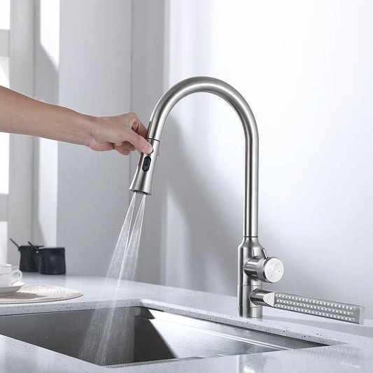Advanced Pull Down Waterfall Kitchen Sink Faucet - Pexav