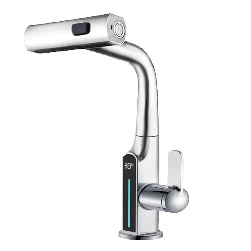 Adjustable LED Temperature Faucet for Bathroom Sink