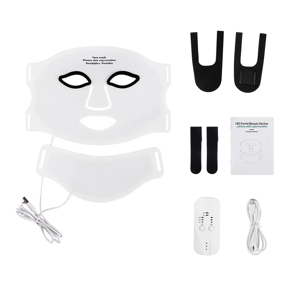 Colorful LED Facial & Neck Mask – Intensive Light Therapy
