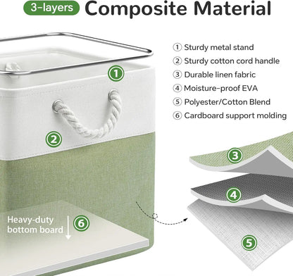 Collapsible Cloth Storage Cubes with Rope Handles