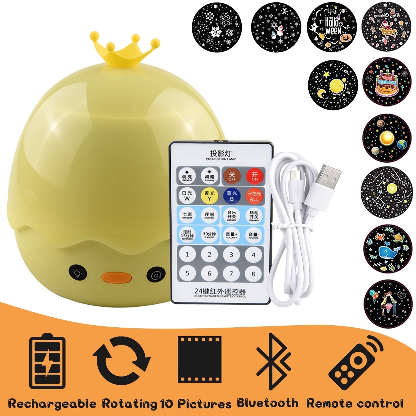 Colorful Animal LED Night Light Projector Lamp