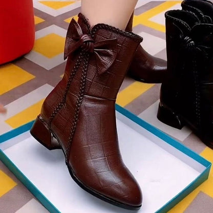 Classic Leather High Heel Boots - Pexav