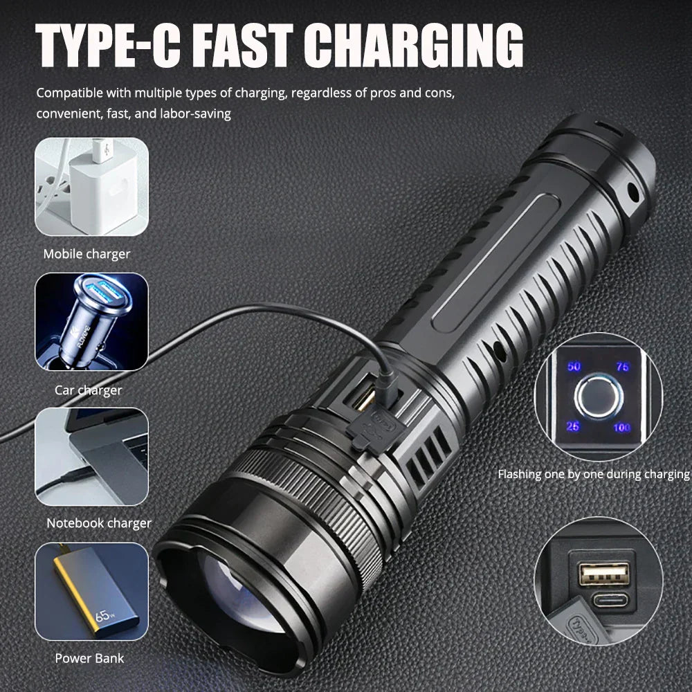 Bright 10000 Lumen LED Flashlight - Striker
