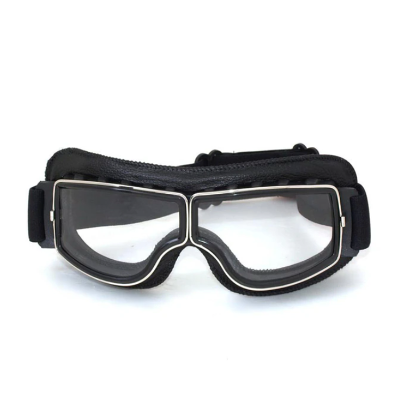 Classic Biker Retro Leather Goggles