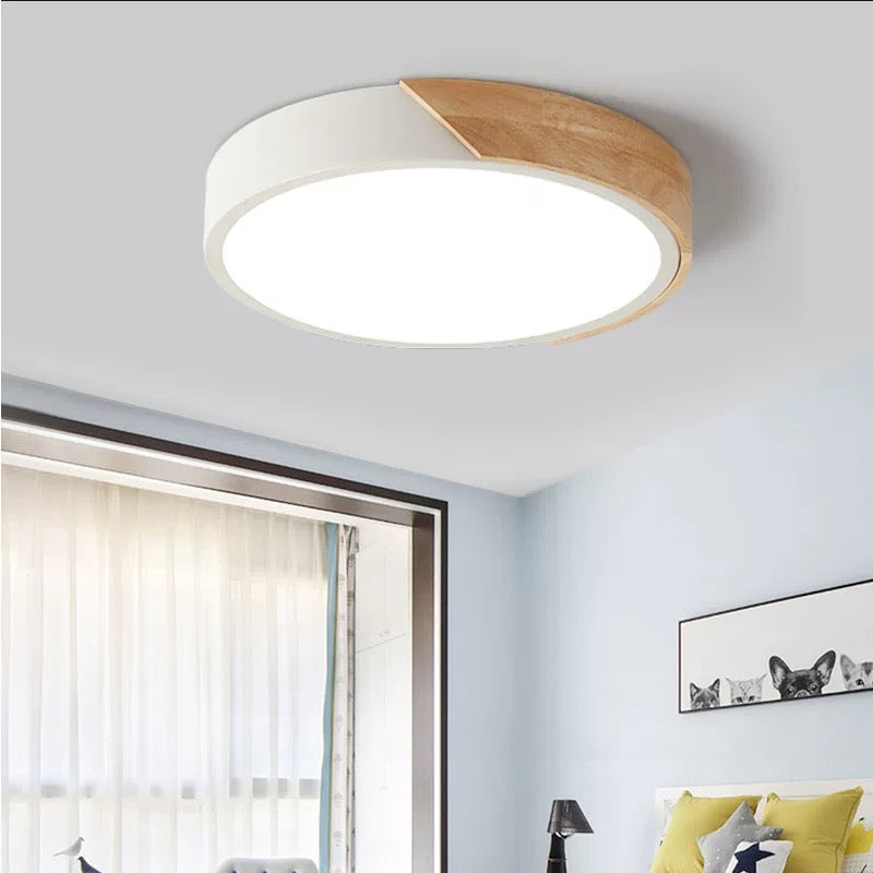 Slim LED Wooden Overhead Light Fixture - Pexav