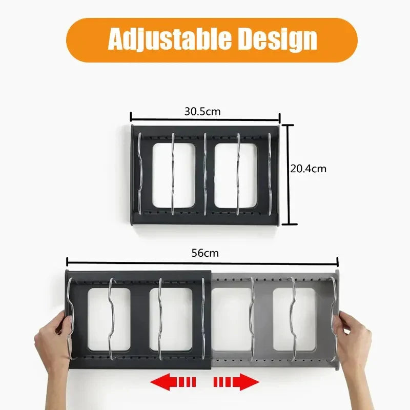 Space Saving Kitchen Cookware Holder with 7 Compartments