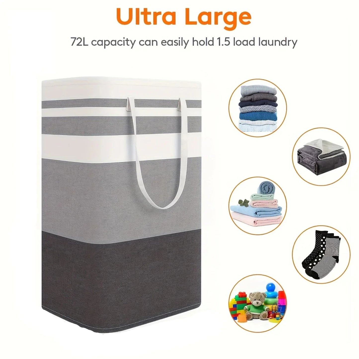 Big Capacity Folding Laundry Basket with Handles