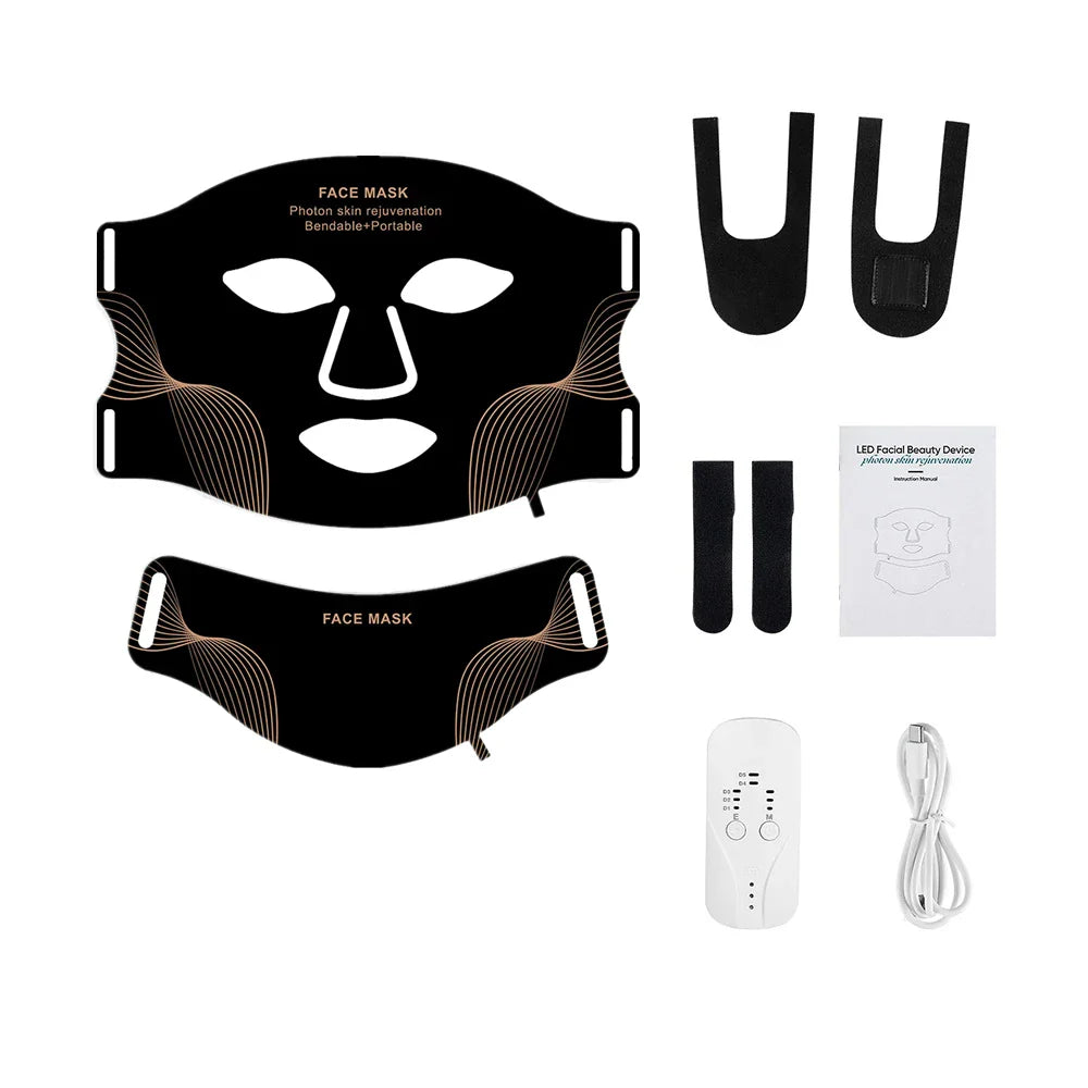 Colorful LED Facial & Neck Mask – Intensive Light Therapy