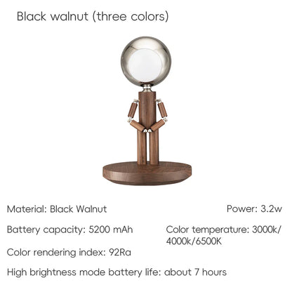 Space Theme Wooden Desk Lamp