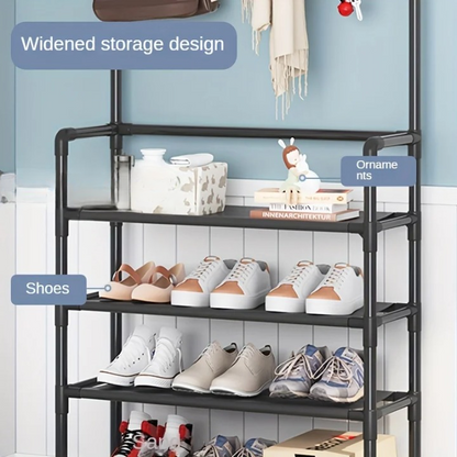 Space Saving Entryway Coat Rack with Shelf