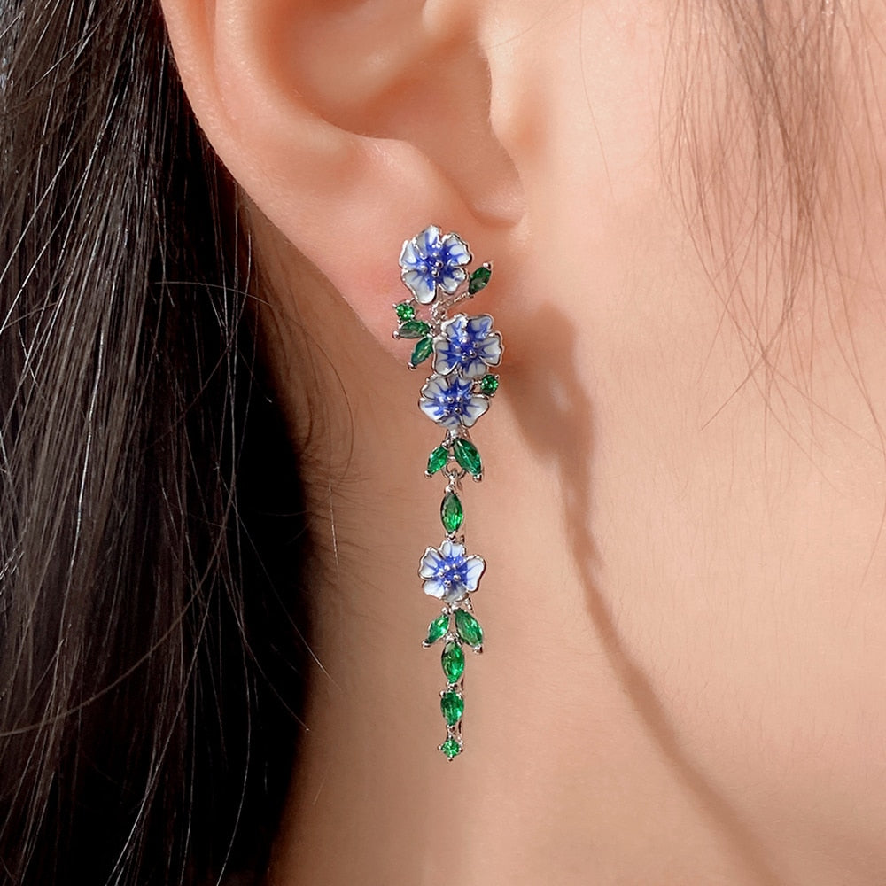 Classic Floral Drop Earrings - Pexav