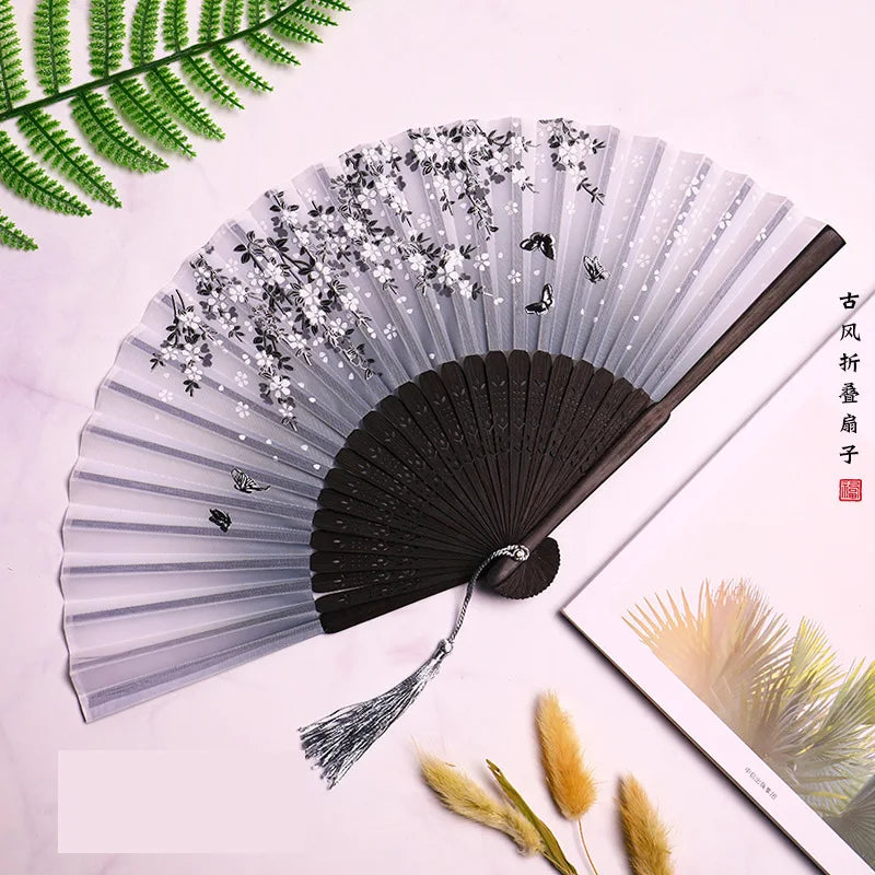 Classic Oriental Floral Folding Fan