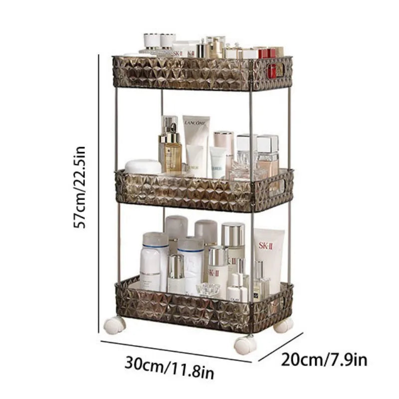 Space Saving Bathroom Shelf Cart Organizer