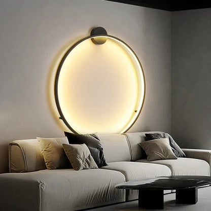 Simple Round LED Backlight Wall Lamp