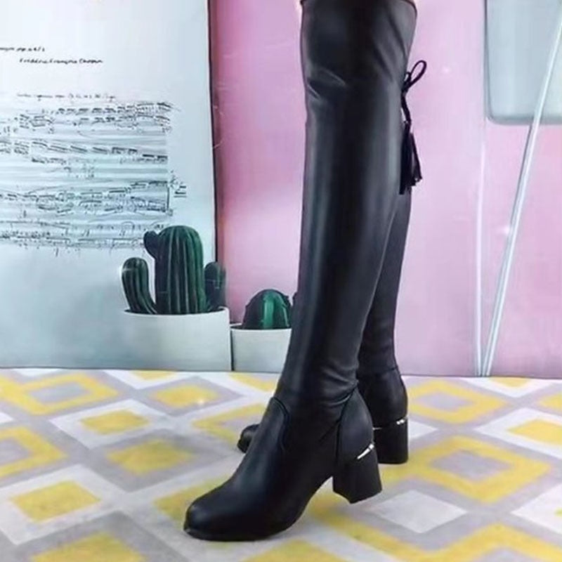 Fashionable Ribbon Stretch Ankle Women Boots - Pexav