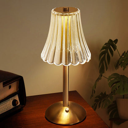 Luxurious Glass Table Lamp with Sparkling Crystal Shade