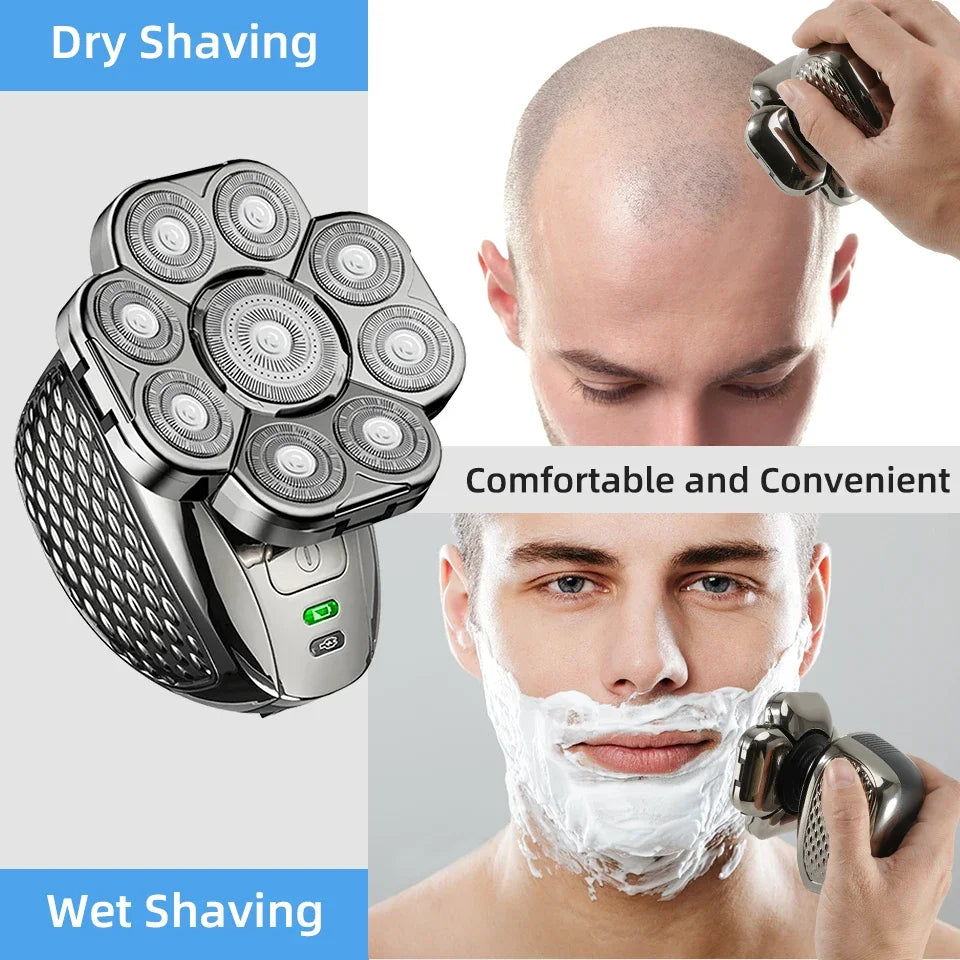 Advanced 6-in-1 Men's Rechargeable Shaver with Adjustable Heads