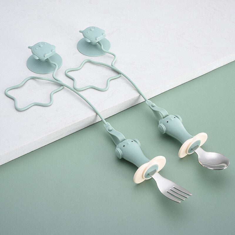 Safe Baby Feeding Spoon Fork Set