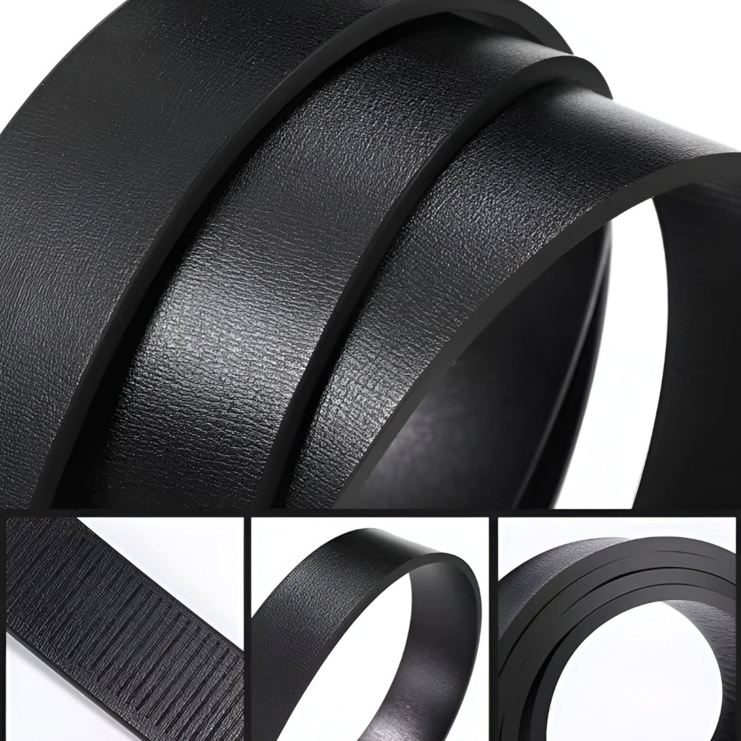 Men's Leather Belt – Durable Cowhide Design for Formal and Casual Wear – Black Stylish Accessory-4