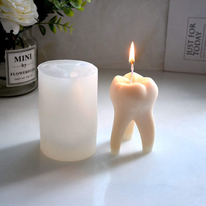 Creative Homemade Teeth Shaped Candle Mould - Pexav