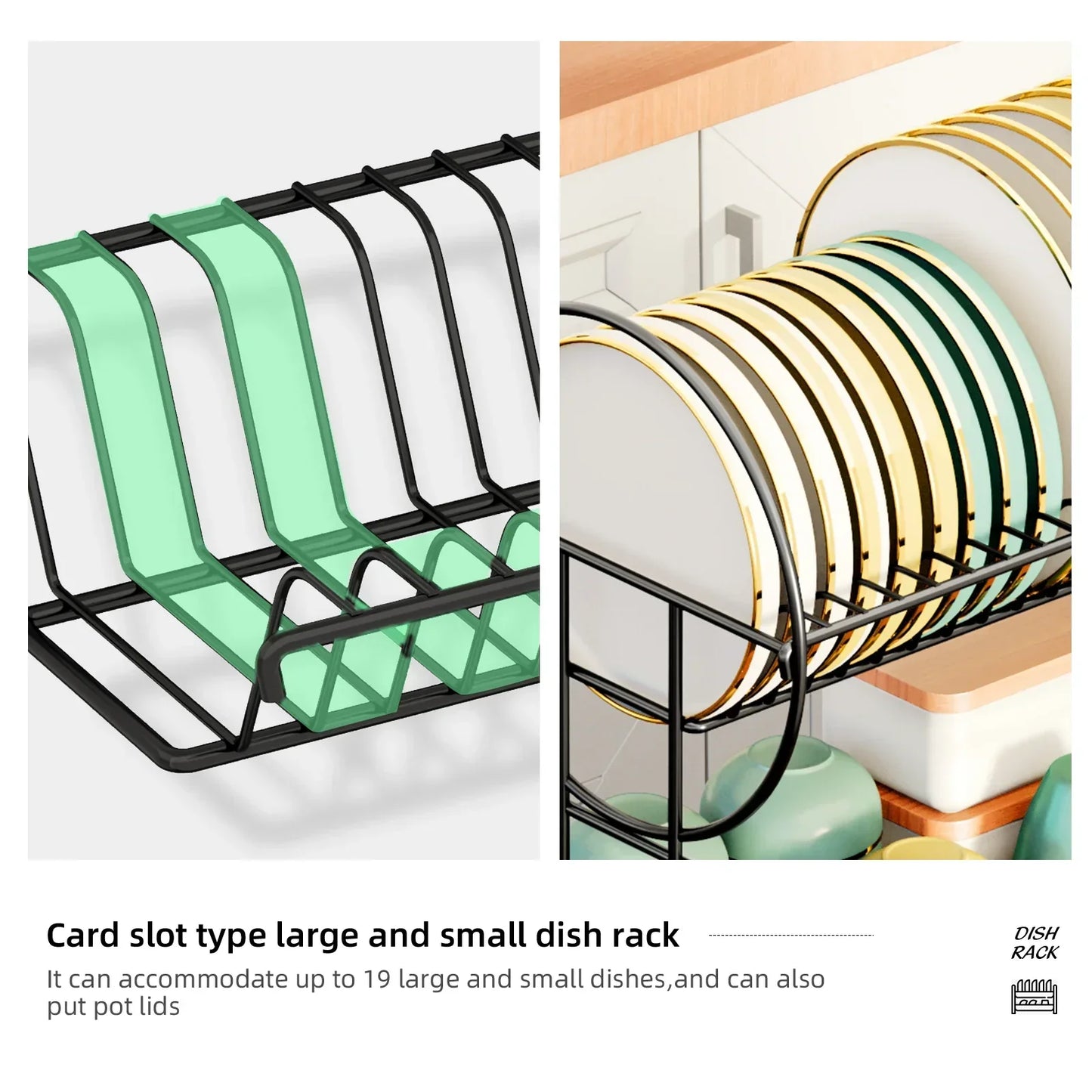 Compact 2-Tier Kitchen Dish Rack with Tray