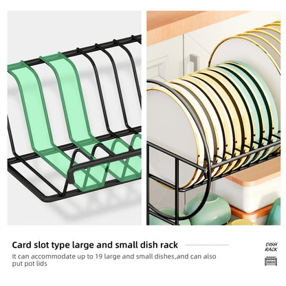Compact 2-Tier Kitchen Dish Rack with Tray