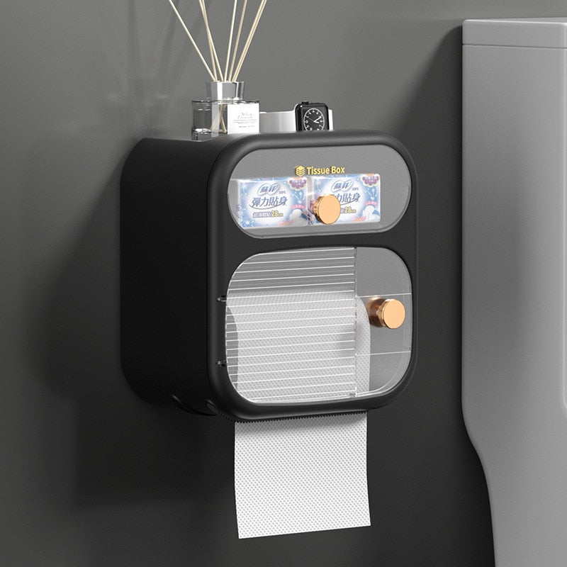 Space-Saving Bathroom Toilet Paper Holder Box