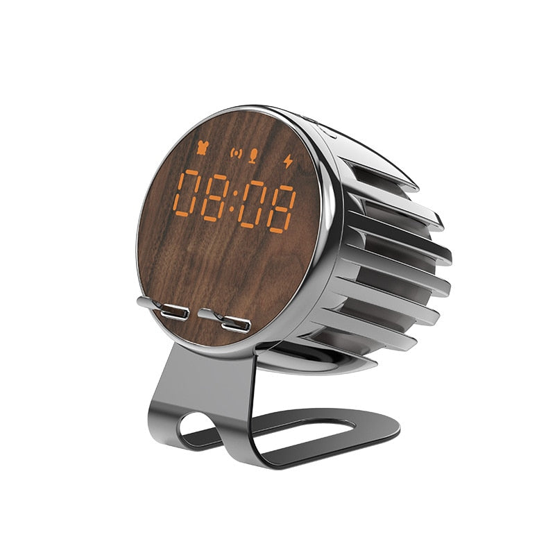 Stylish Wood Bluetooth Speaker Alarm Clock