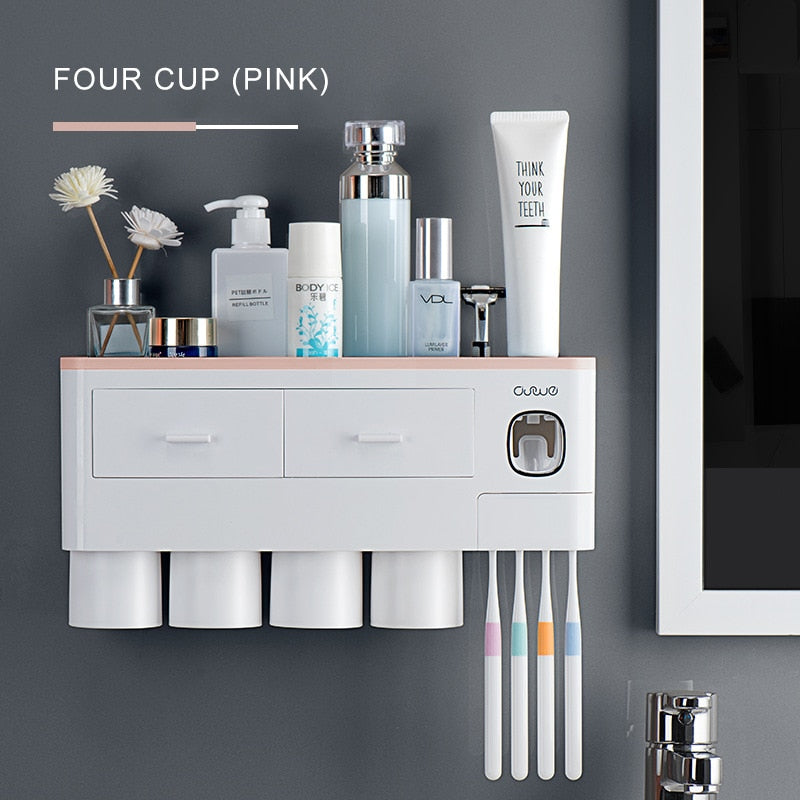Space-Saving Adhesive Bathroom Storage Rack