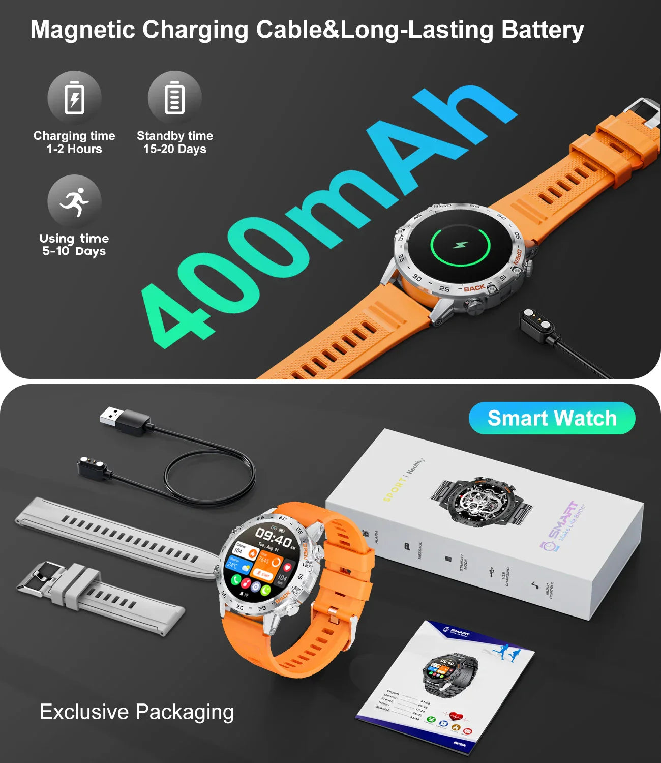 Tough Waterproof Bluetooth Sports Watch