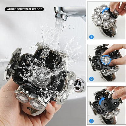 Advanced 6-in-1 Men's Rechargeable Shaver with Adjustable Heads