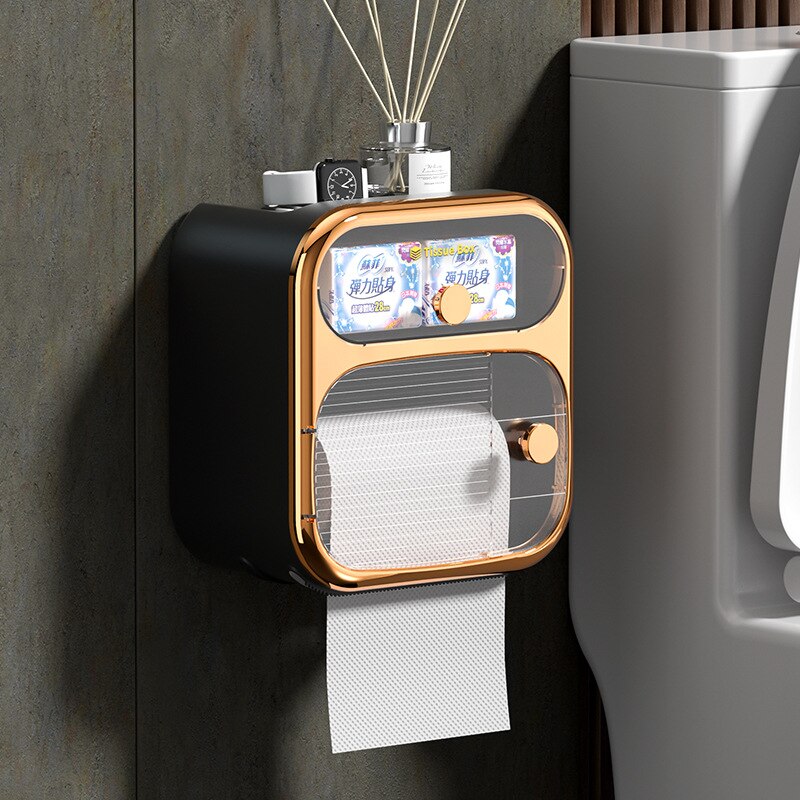 Space-Saving Bathroom Toilet Paper Holder Box