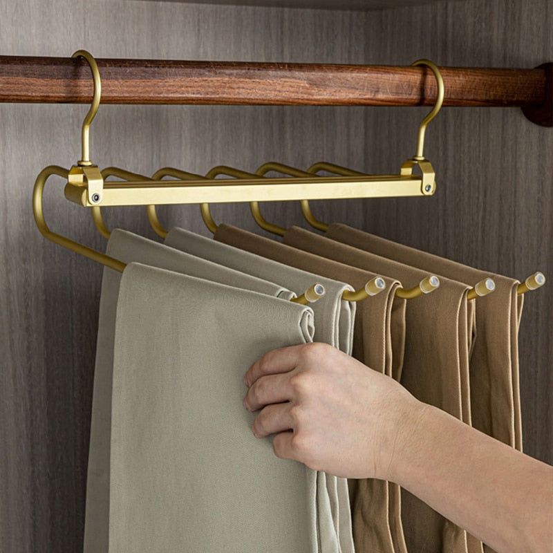 Compact Closet Pants Hanger – Slim Aluminum Organizer - Pexav