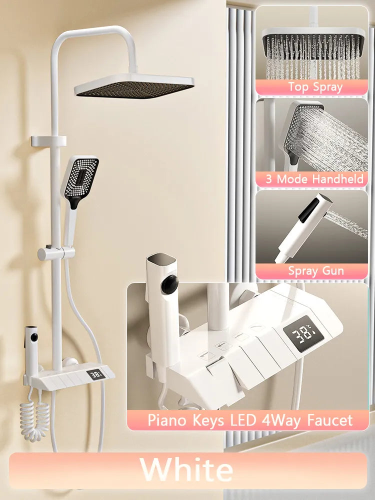 Luxury LED Rainfall Shower Head Set