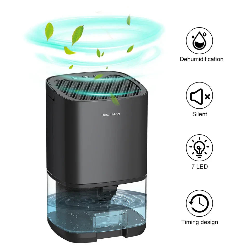 Compact 2-in-1 Dehumidifier with Air Purifier & LED Light