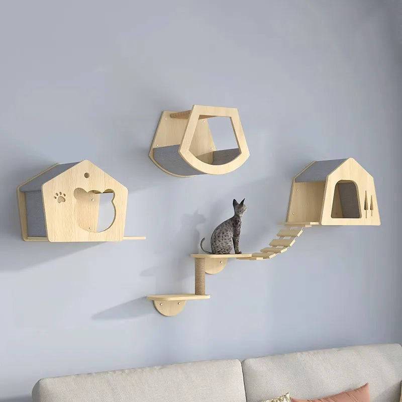 Pet Cat Activity Climbing Wooden Tower - Pexav
