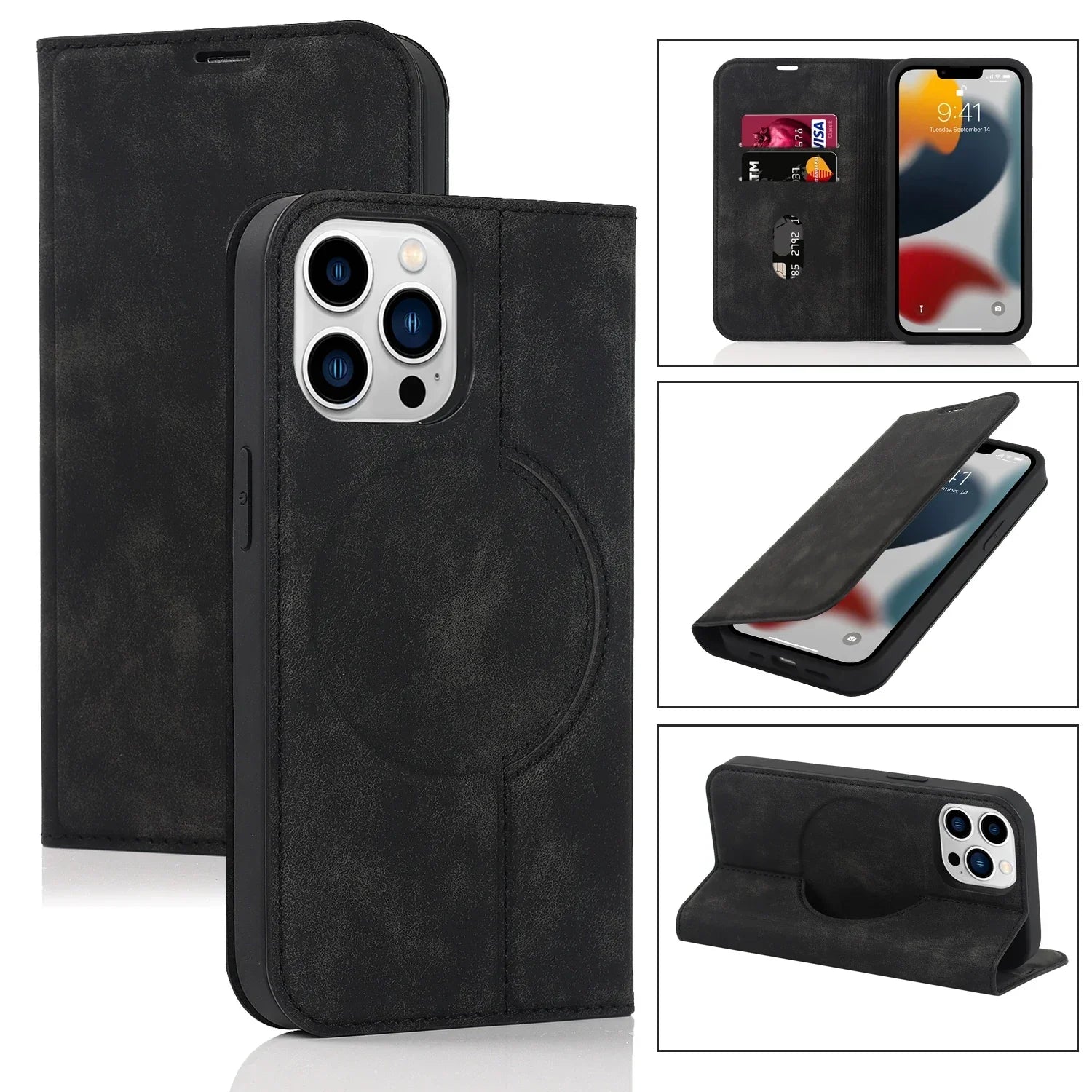 Slim Magnetic Phone Wallet Case with Wireless Charger - Pexav
