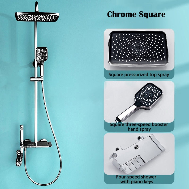 Luxury Rainfall Shower Head Bathroom Set