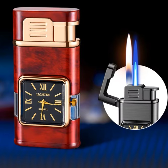 Windproof Double Jet Refillable Gas Lighter