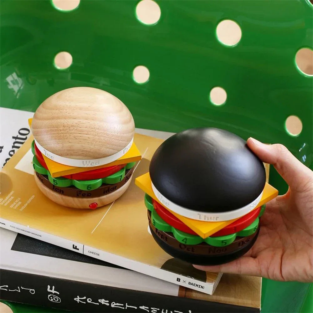 Wooden Desk Hamburger Fun Calendar - Pexav