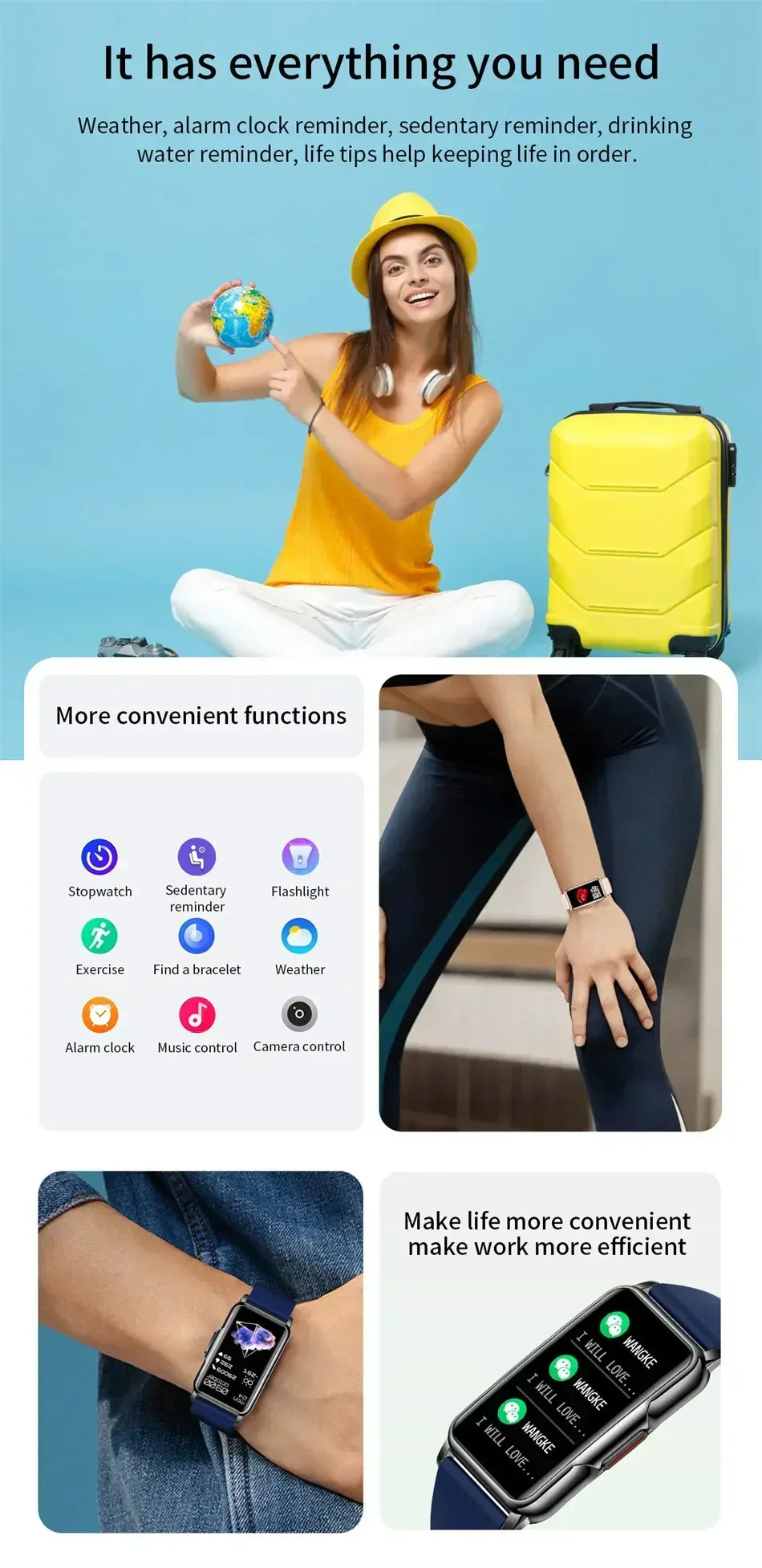 Waterproof Fitness Watch for Men and Women